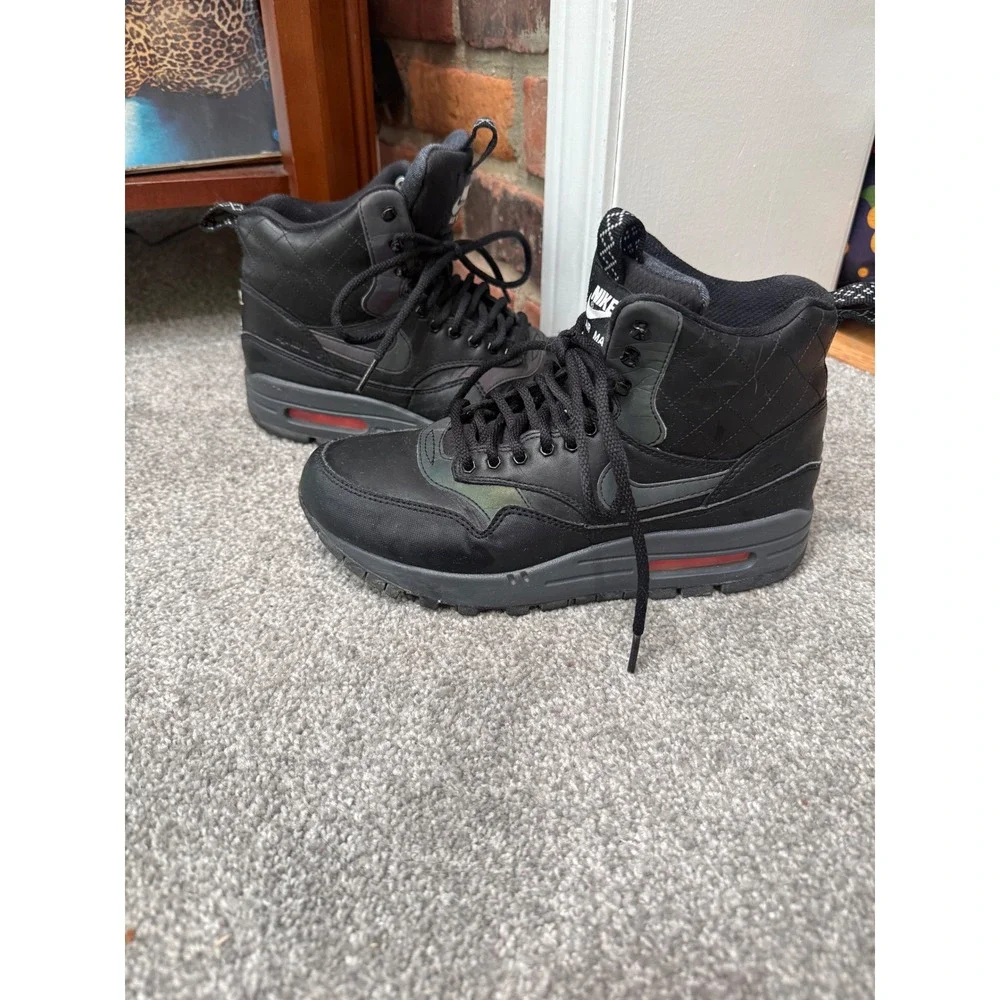 Nike Air Max 1 Mid Sneakerboot Black Iridescent 807307-001 Womens 8‎